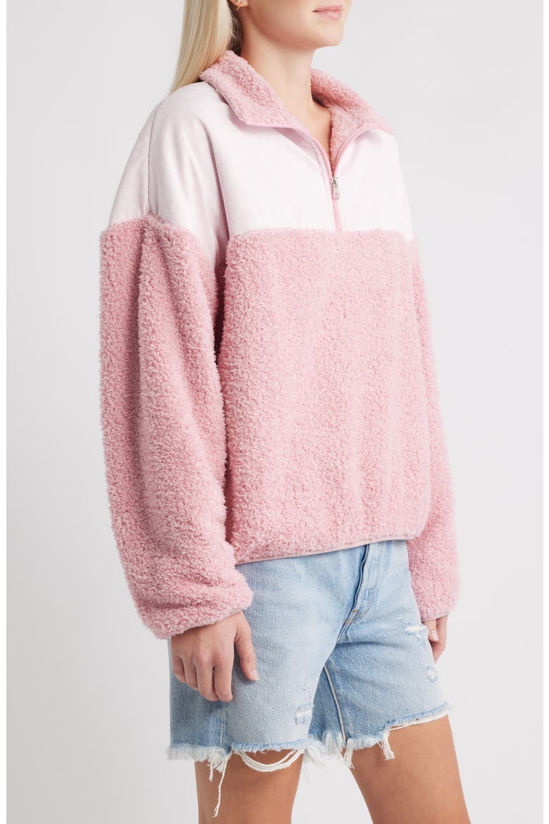 Ditsy Daisy Aria Quarter-Zip Pullover, Alternate, color, MAUVE