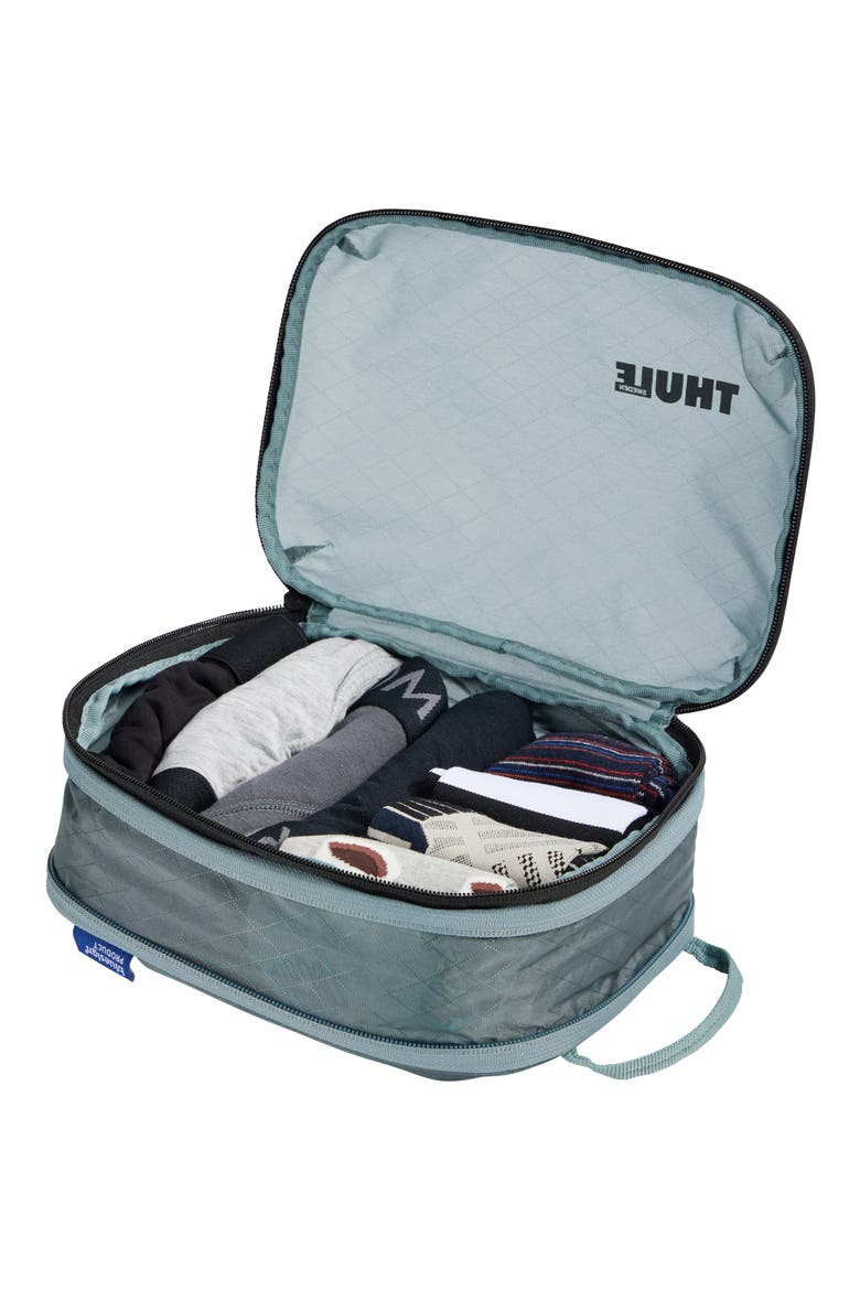 Small Compression Nylon Ripstop Packing Cube, Alternate, color, POND GRAY
