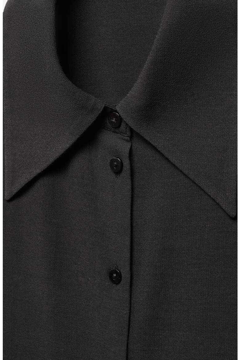 Swallowtail Collar Button-Up Shirt, Alternate, color, BLACK