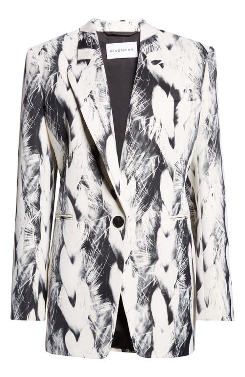 Givenchy Hair Print Wool Blend Blazer In Gray