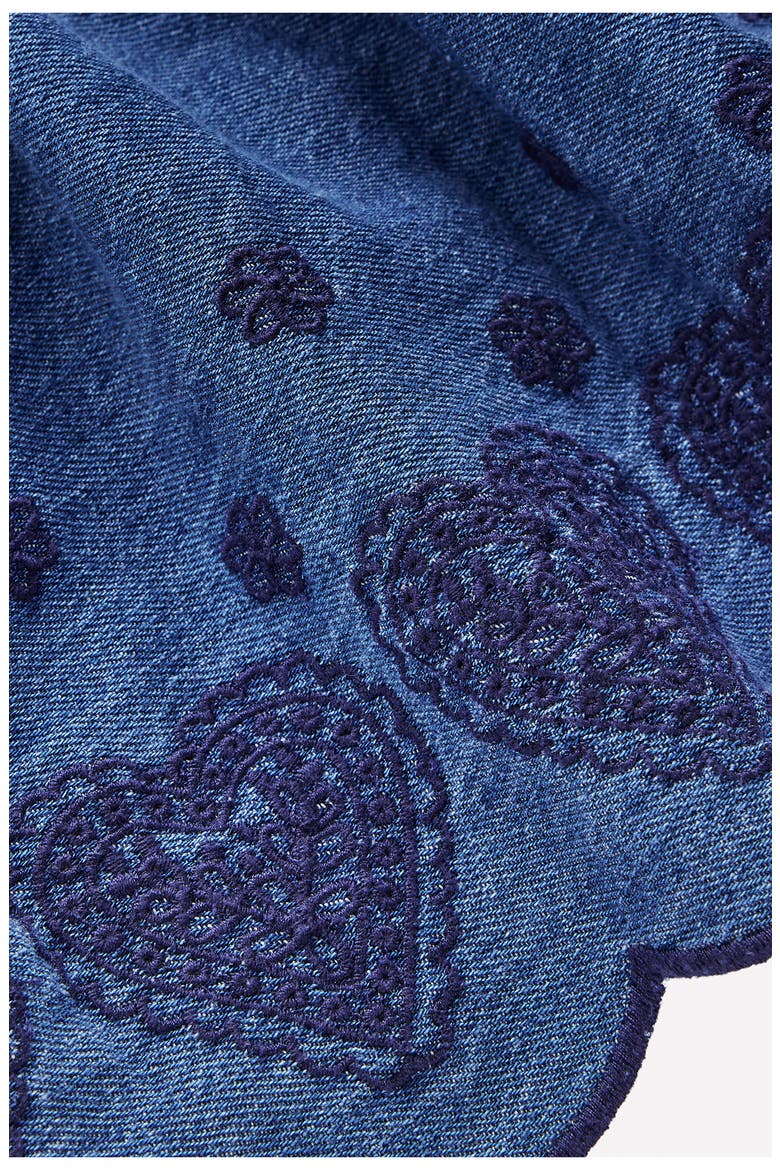 Kids' Embroidered Long Sleeve Denim Dress, Alternate, color, MID VINTAGE BRODERIE HEARTS