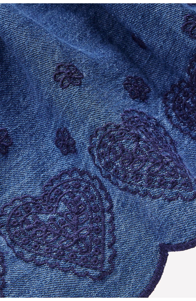 Mini Boden Kids' Embroidered Long Sleeve Denim Dress, Alternate, color, Mid Vintage Broderie Hearts