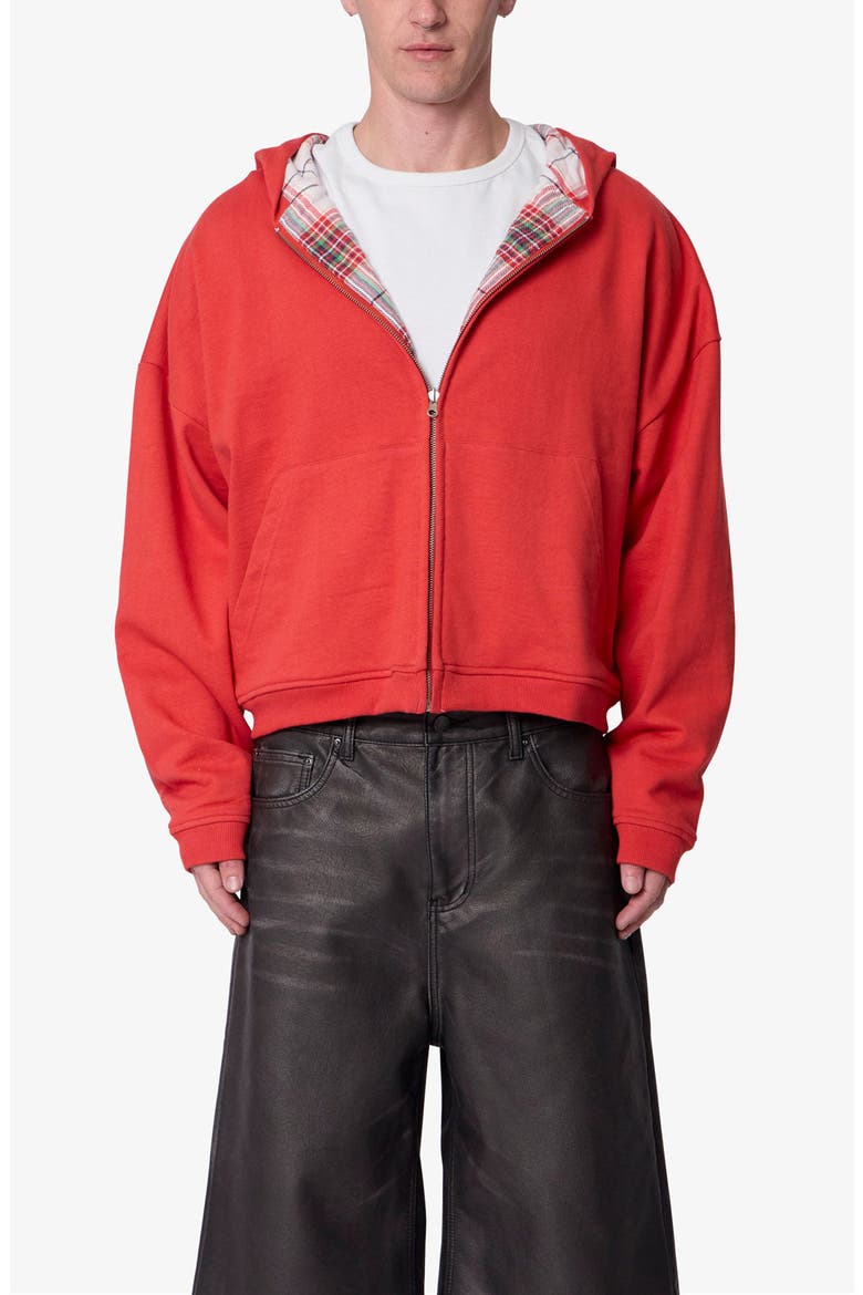 Reversible Flannel Zip Hoodie, Alternate, color, RED