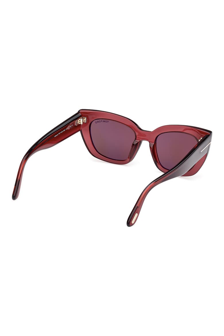 Athena 53mm Cat Eye Sunglasses, Alternate, color, TRANSPARENT WINE / T LOGO