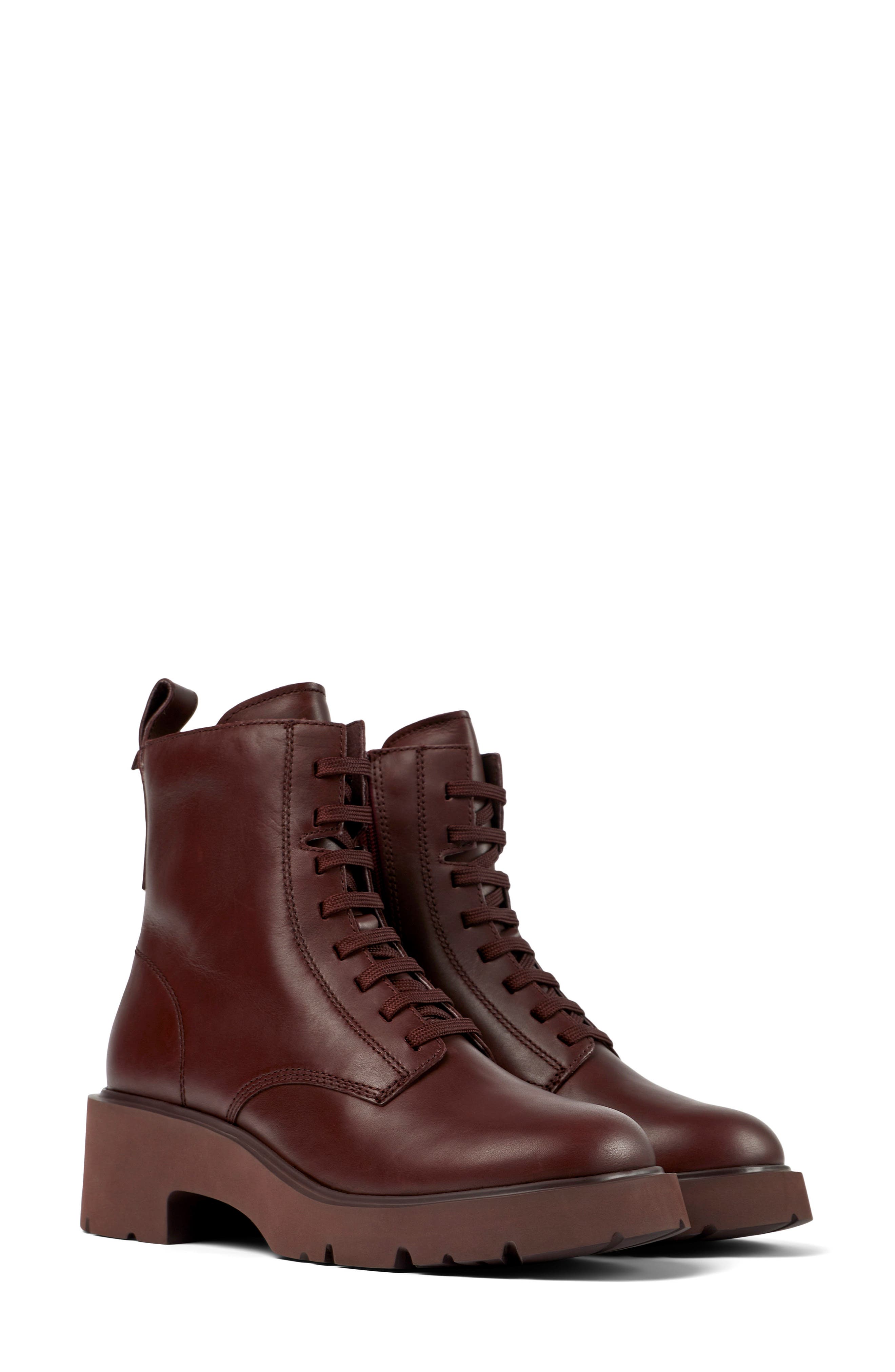 Milah Combat Boot, Main, color, BURGUNDY