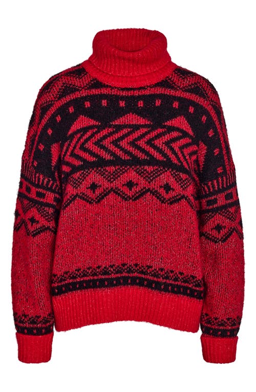 NOISY MAY NOISY MAY SHARE FAIR ISLE TURTLENECK SWEATER 