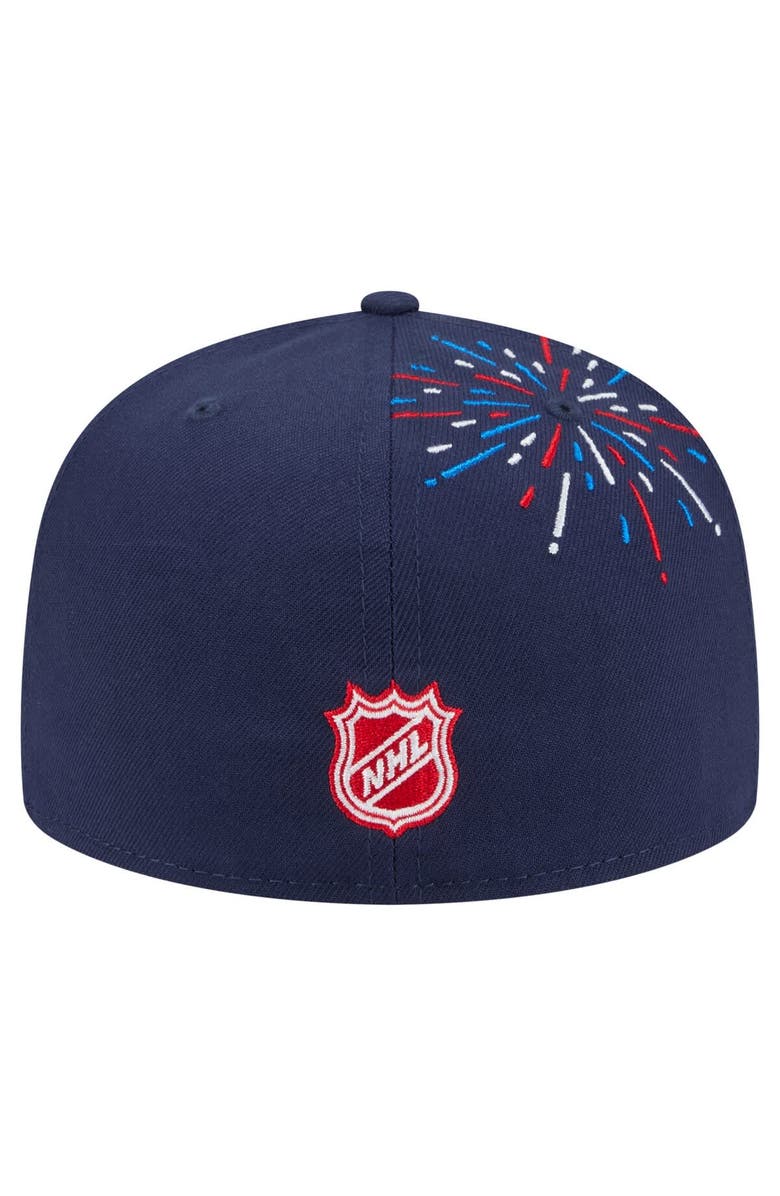 New Era Men's New Era Navy New York Rangers Americana Fireworks 59FIFTY Fitted Hat, Alternate, color, Navy