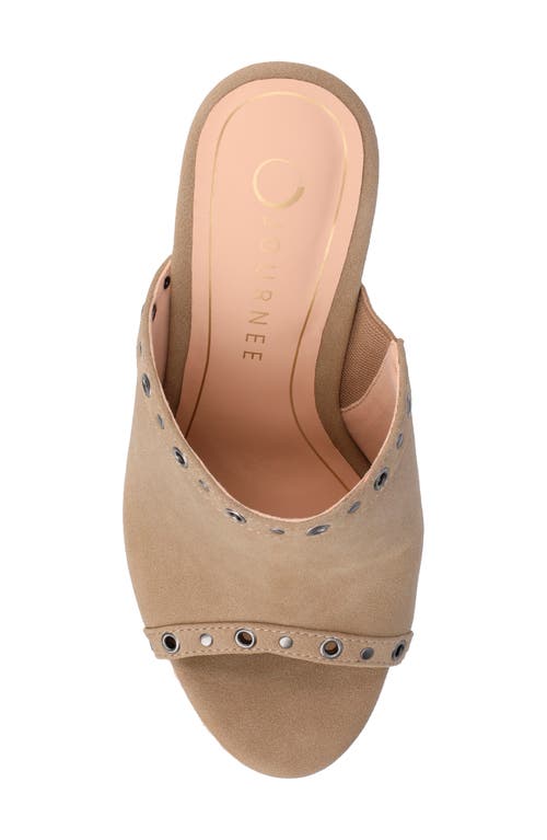 Journee Collection Yari Platform Wedge Espadrille Sandal In Taupe