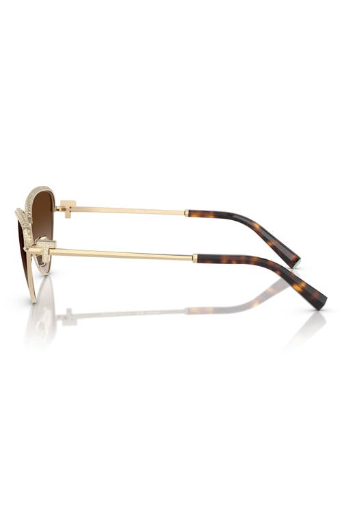 Tiffany & Co . 59mm Gradient Irregular Sunglasses In Gold/brown Grad