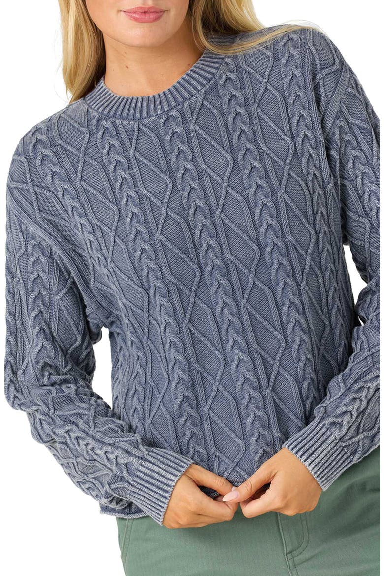 Misha Cable Knit Sweater, Alternate, color, NIGHTSHADOW BLUE