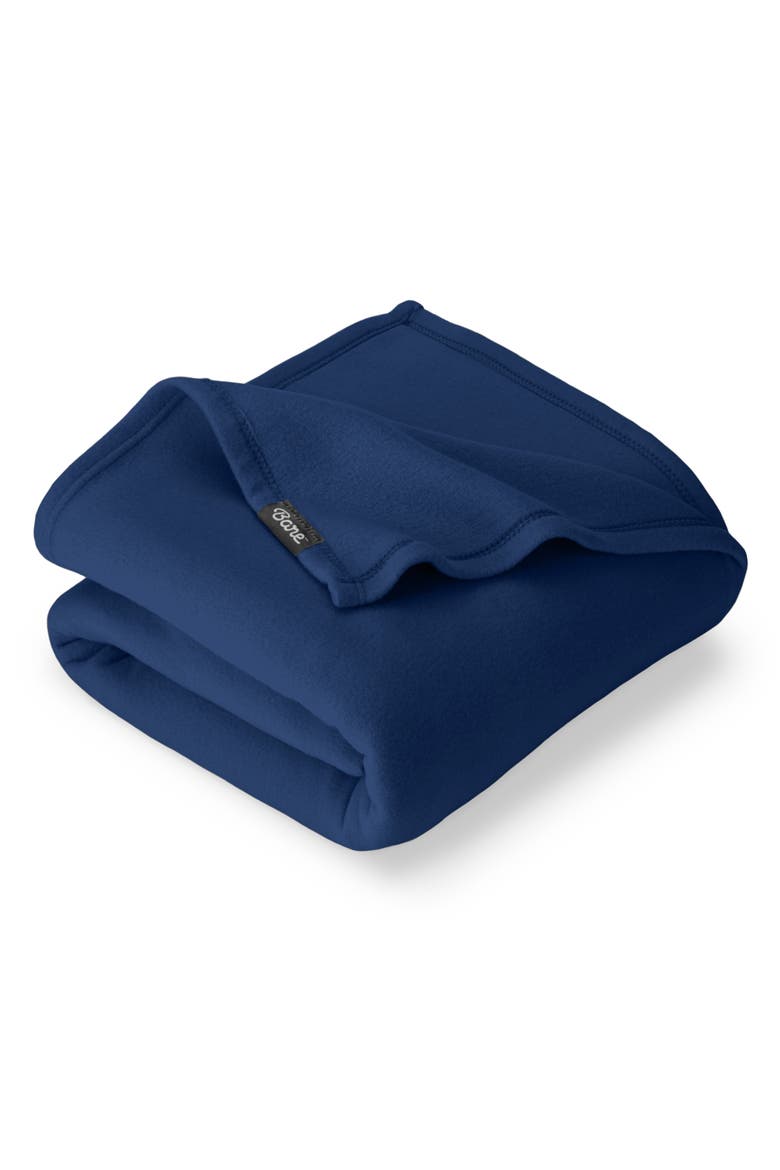 Lightweight Polar Fleece Throw Blanket, Main, color, Dark Blue