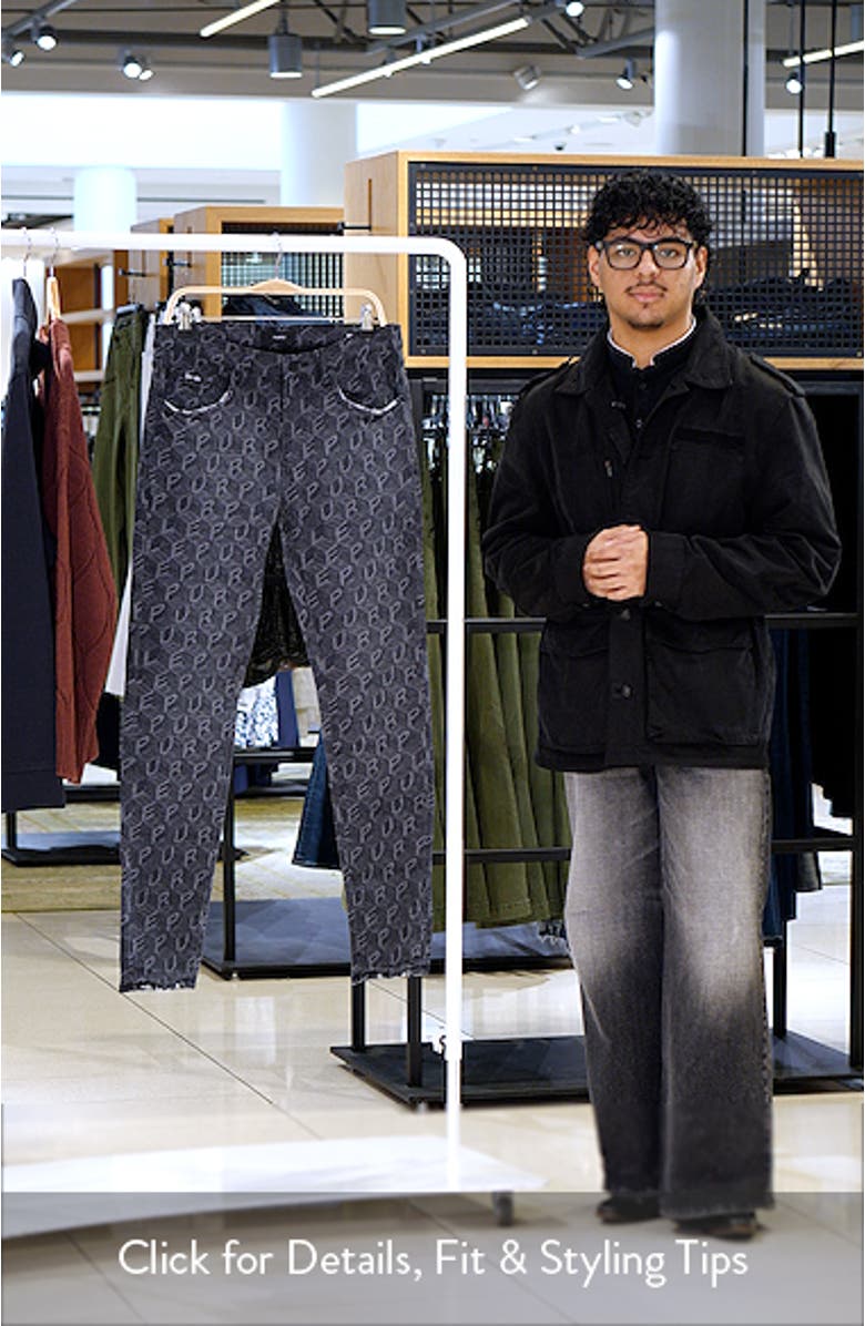 Monogram Print Skinny Jeans, sales video thumbnail