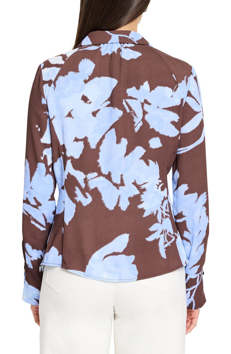 NIC+ZOE Cloud Blossom Long Sleeve Button-Up Shirt, Alternate, color, Brown Mix