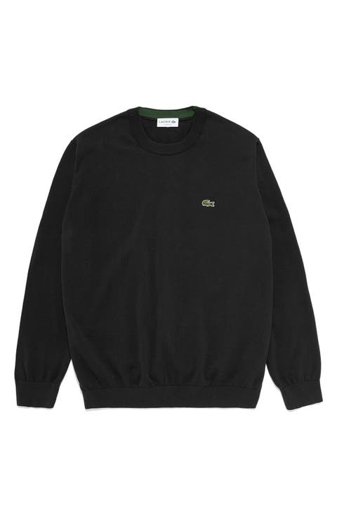Solid Cotton Jersey Crewneck Sweater