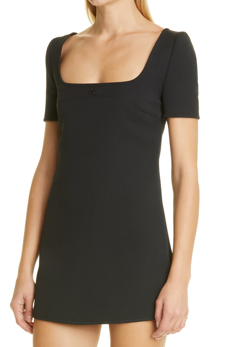 Courrèges Workwear Square Neck Cutout Minidress, Alternate, color,