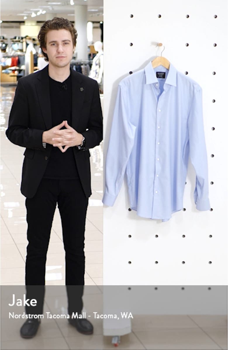 Traditional Fit Non-Iron Solid Stretch Dress Shirt, sales video thumbnail