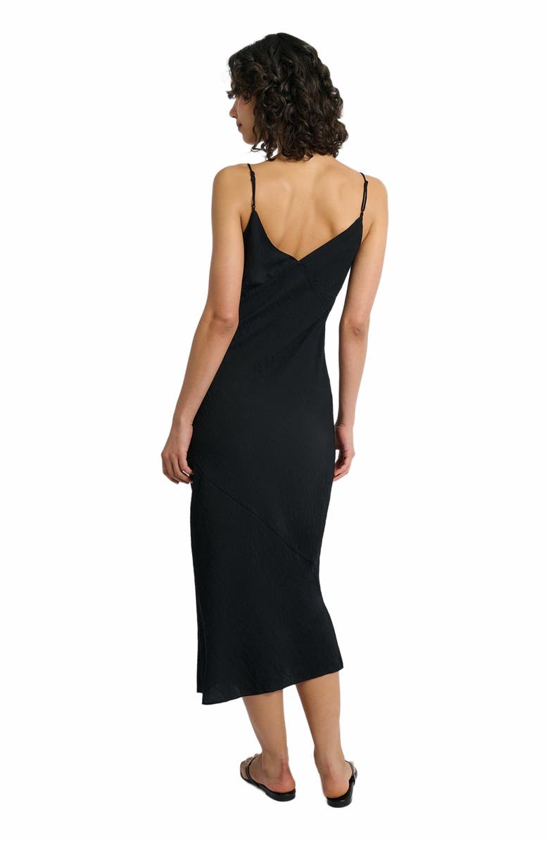 Onia Crinkle Slip Dress, Alternate, color, Black