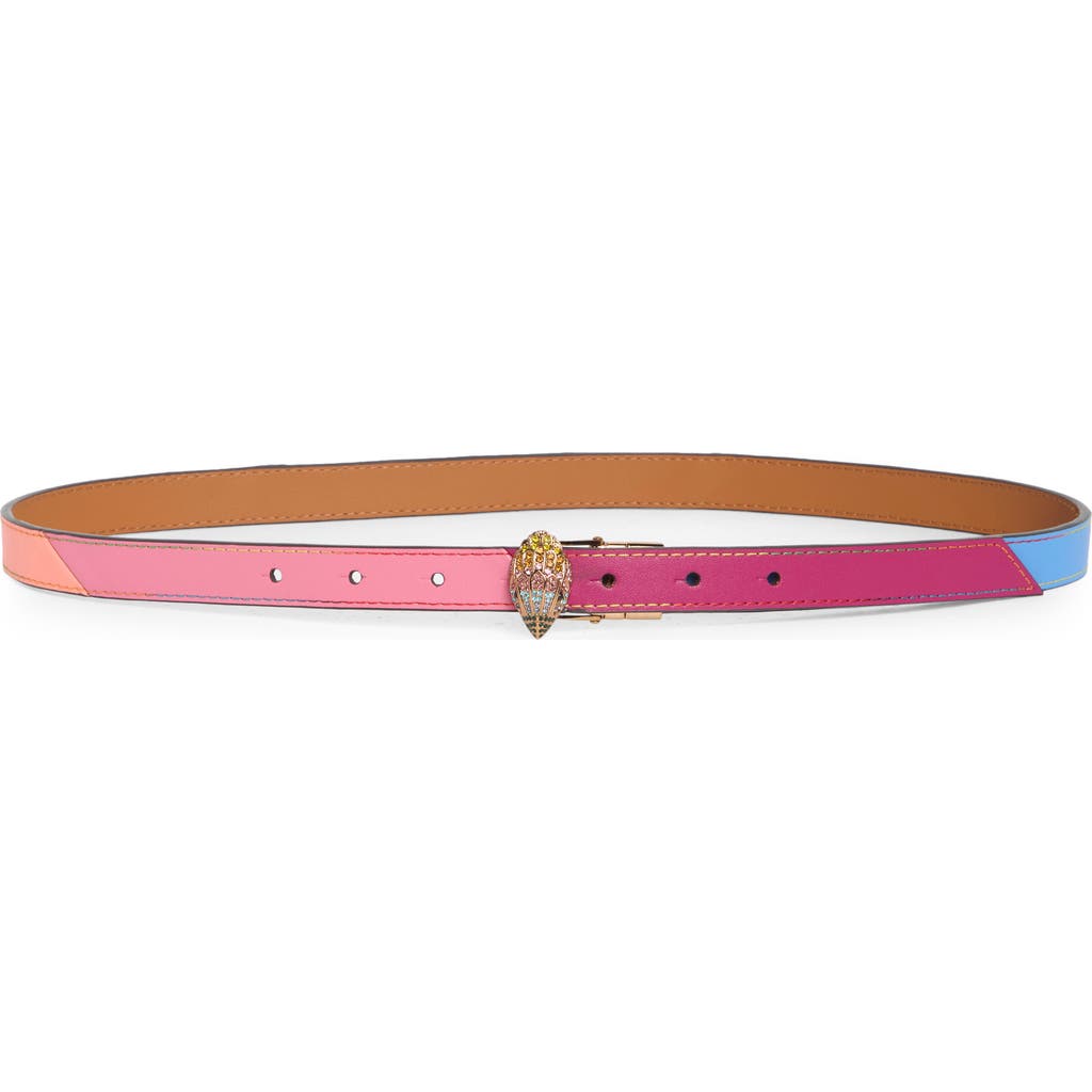 Kurt Geiger London Dark Rainbow Reversible Belt In Red