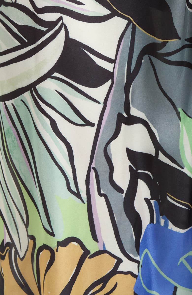 Elan Print Sarong Maxi Skirt, Alternate, color, Blue Botanical