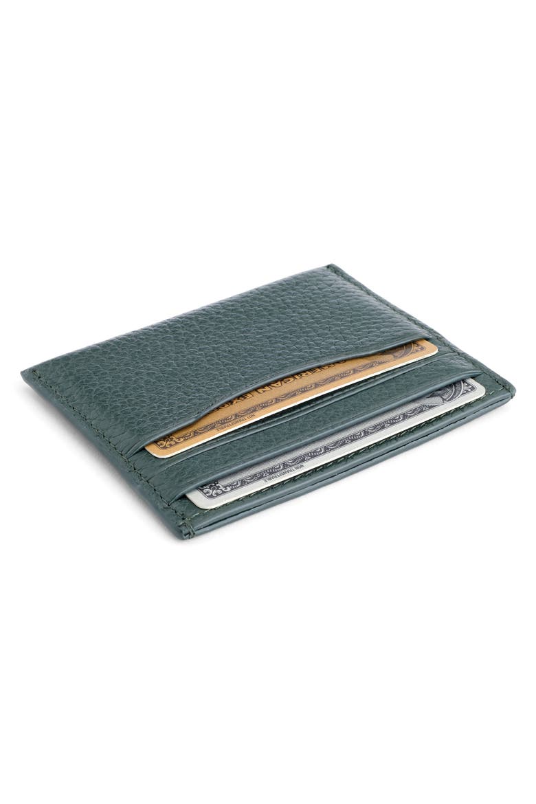 RFID Leather Card Holder, Alternate, color, DARK GREEN