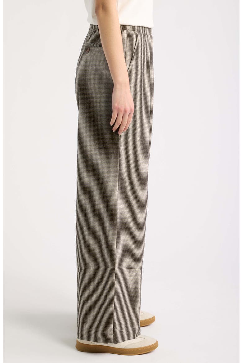 Allison Wide Leg Pleat Houndstooth Pants, Alternate, color, HOUNDSTOOTH