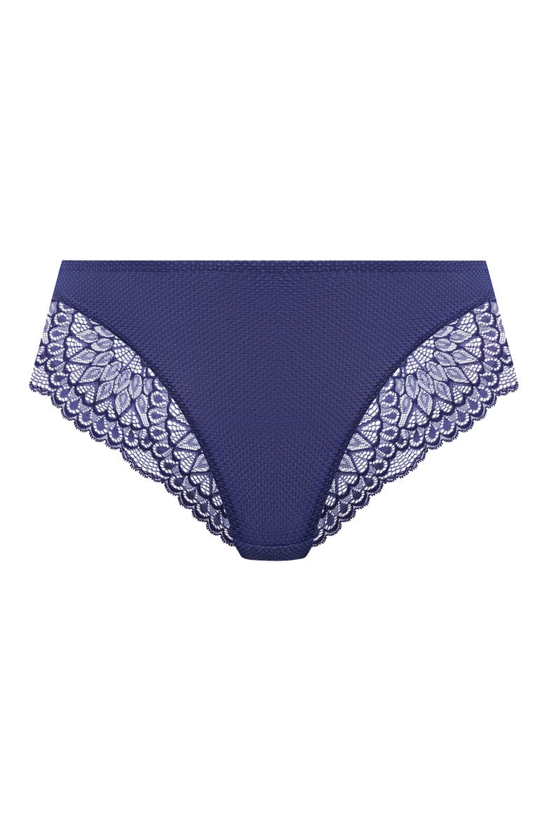 Tiernie Lace Trim Mesh Briefs, Alternate, color, DENIM