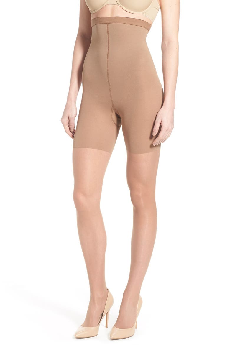 Luxe High Waist Shaping Pantyhose, Main, color, NUDE 4