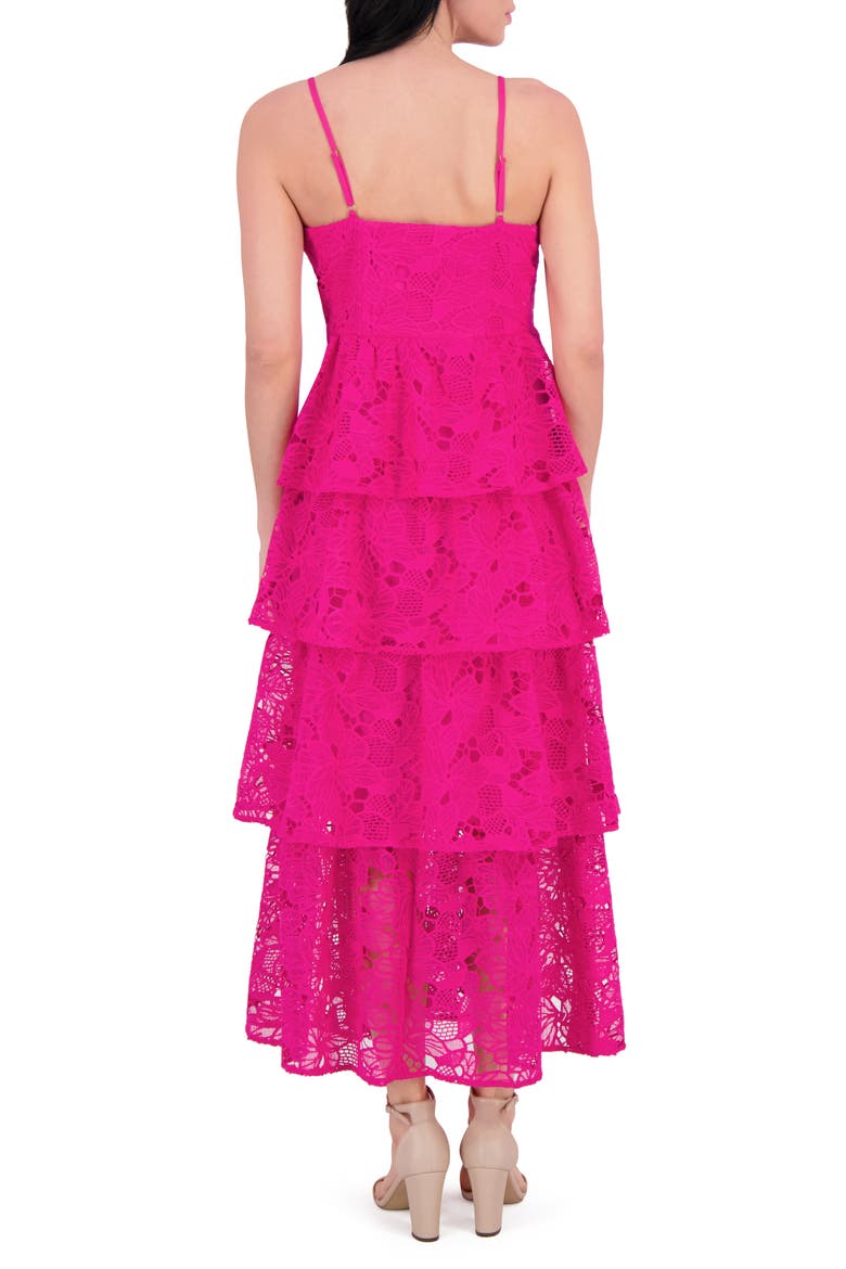 Embroidered Lace Maxi Dress, Alternate, color, HOT PINK
