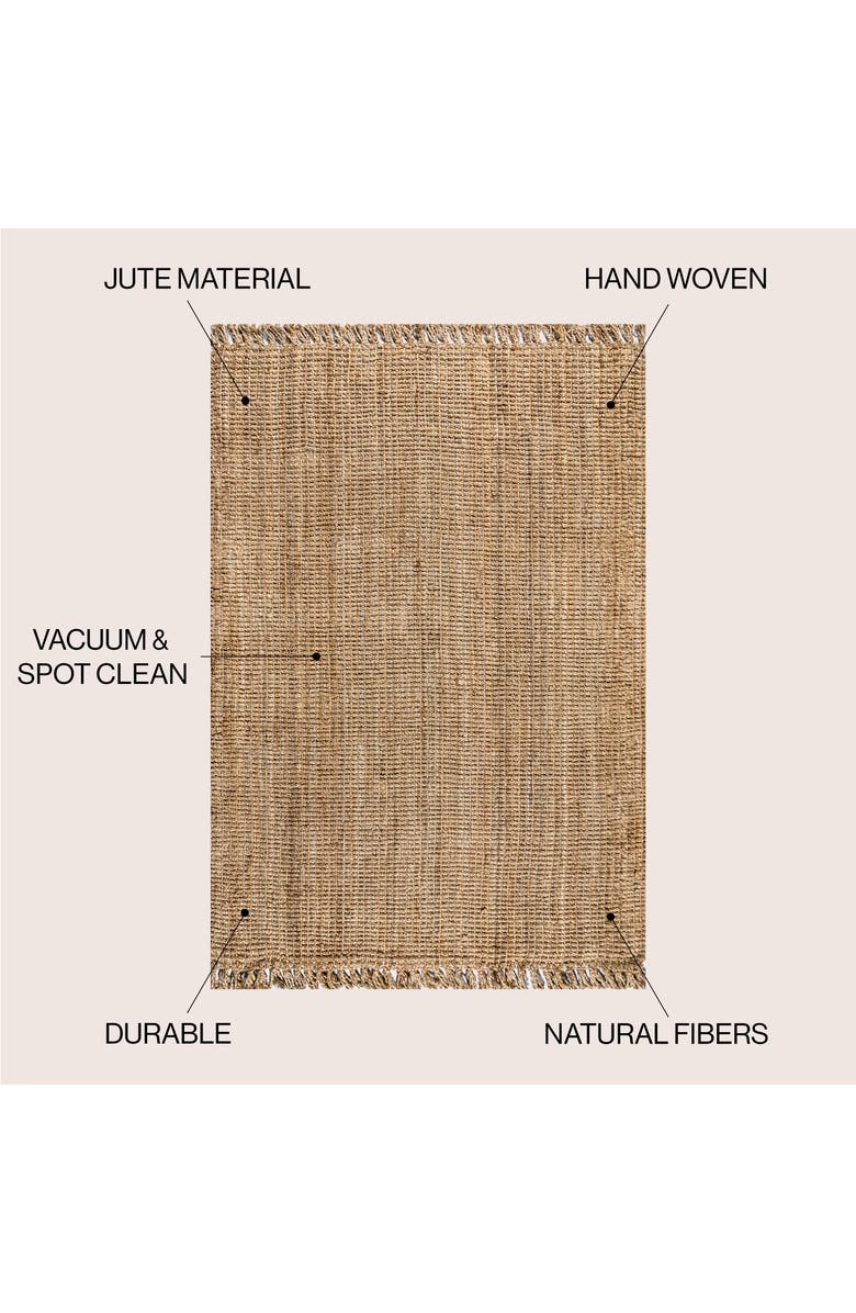 JONATHAN Y Pata Hand Woven Chunky Jute with Fringe Area Rug, Alternate, color, Natural