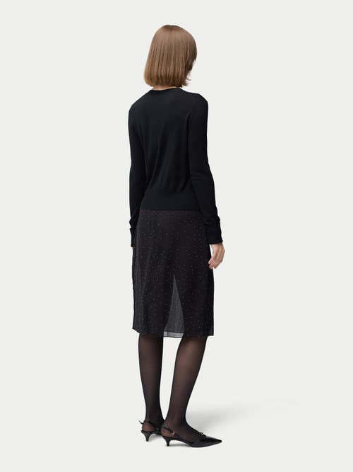 Gobi Mongolian Cashmere Cashmere Silk Buttoned Cardigan In Black