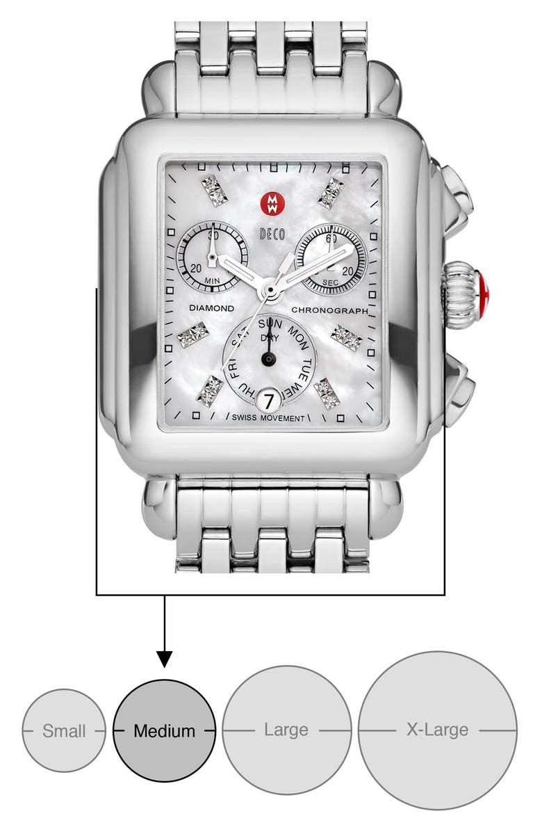 MICHELE Deco Diamond Dial Watch Case, 33mm x 35mm, Alternate, color,