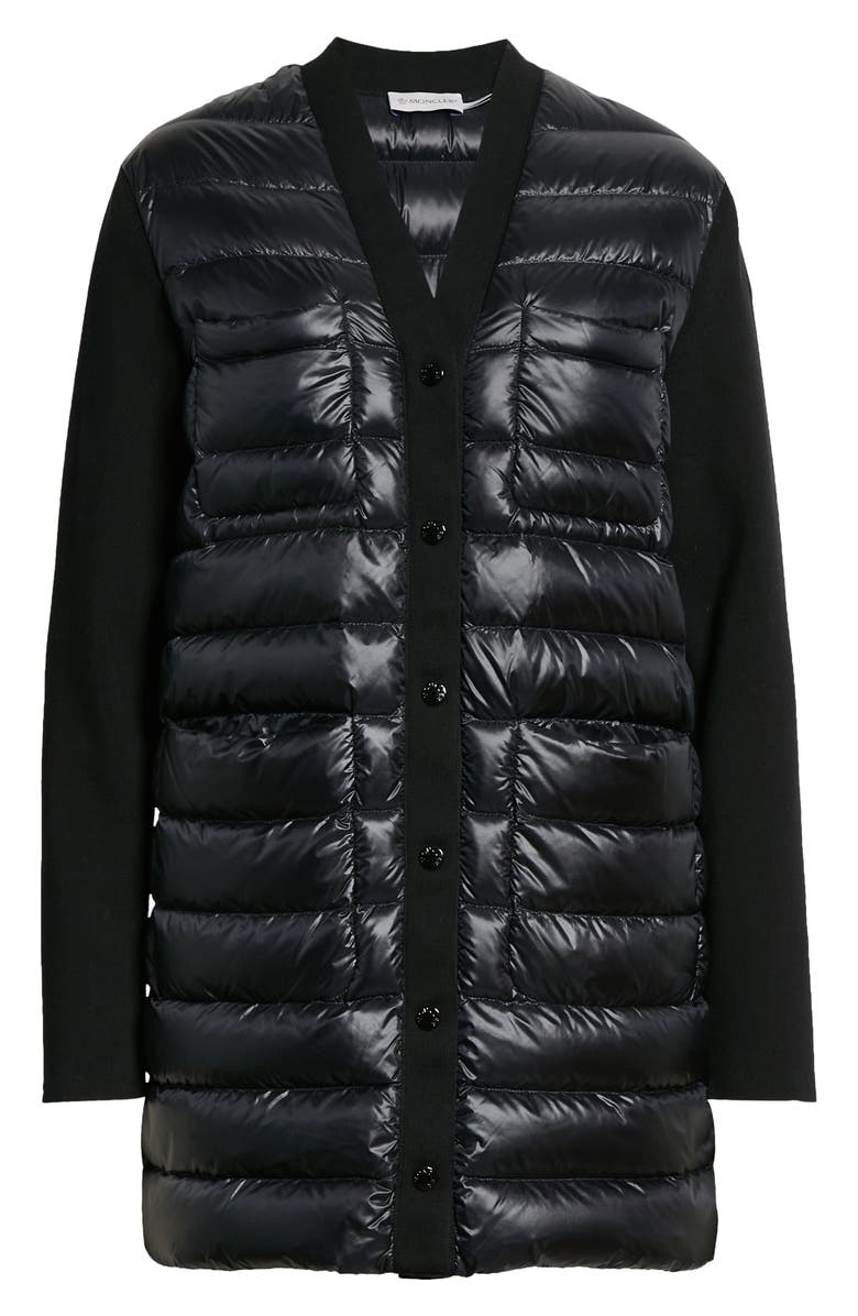 Moncler Women's Belted Knit & Down Cardigan, Alternate, color, 