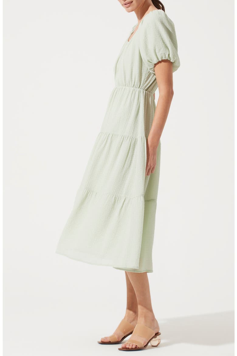Tiered Short Sleeve Dress, Alternate, color, SAGE