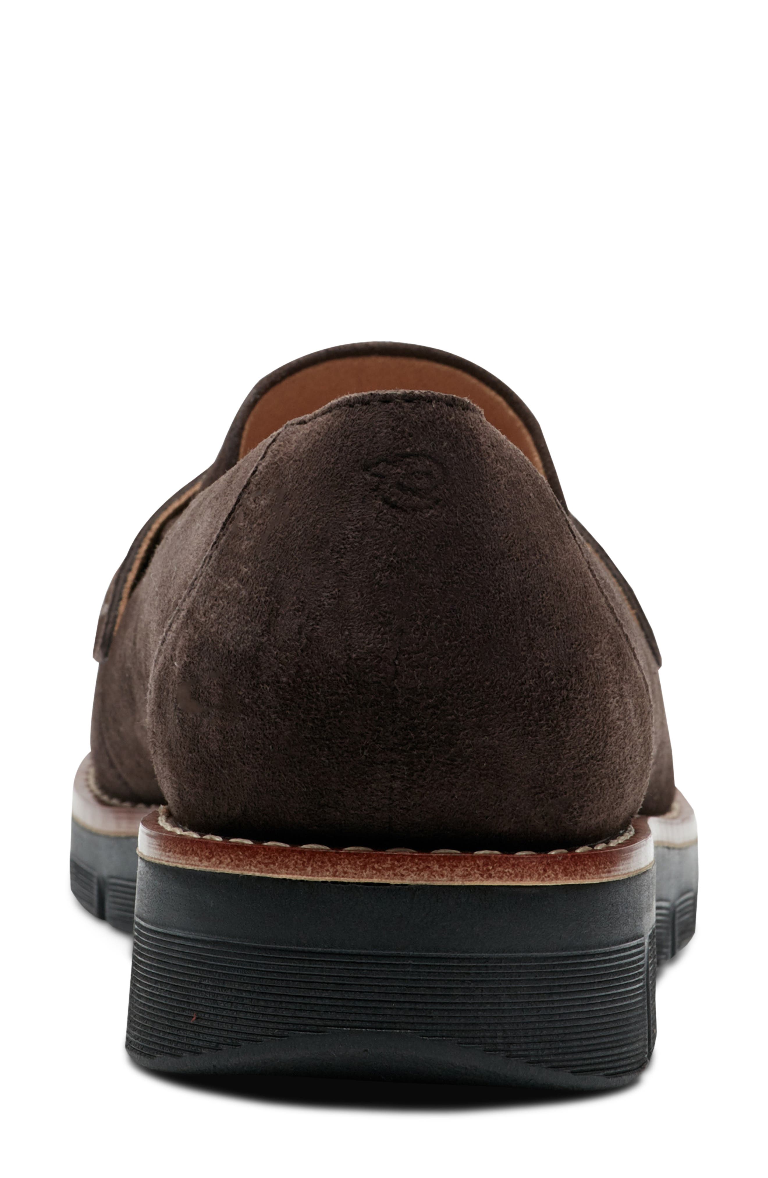 Velia Penny Loafer, Alternate, color, DARK BROWN SUEDE
