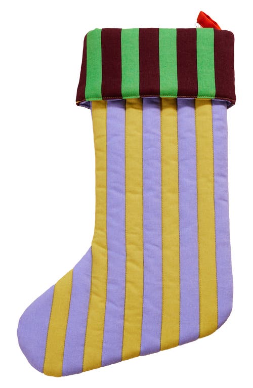 Dusen Dusen Stripe Holiday Stocking in Jalapeno 