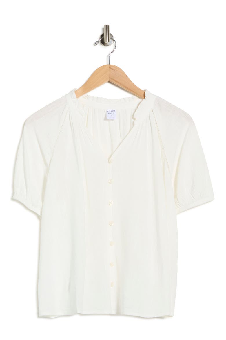 Relaxed Button Front Shirt, Alternate, color, IVORY EGRET