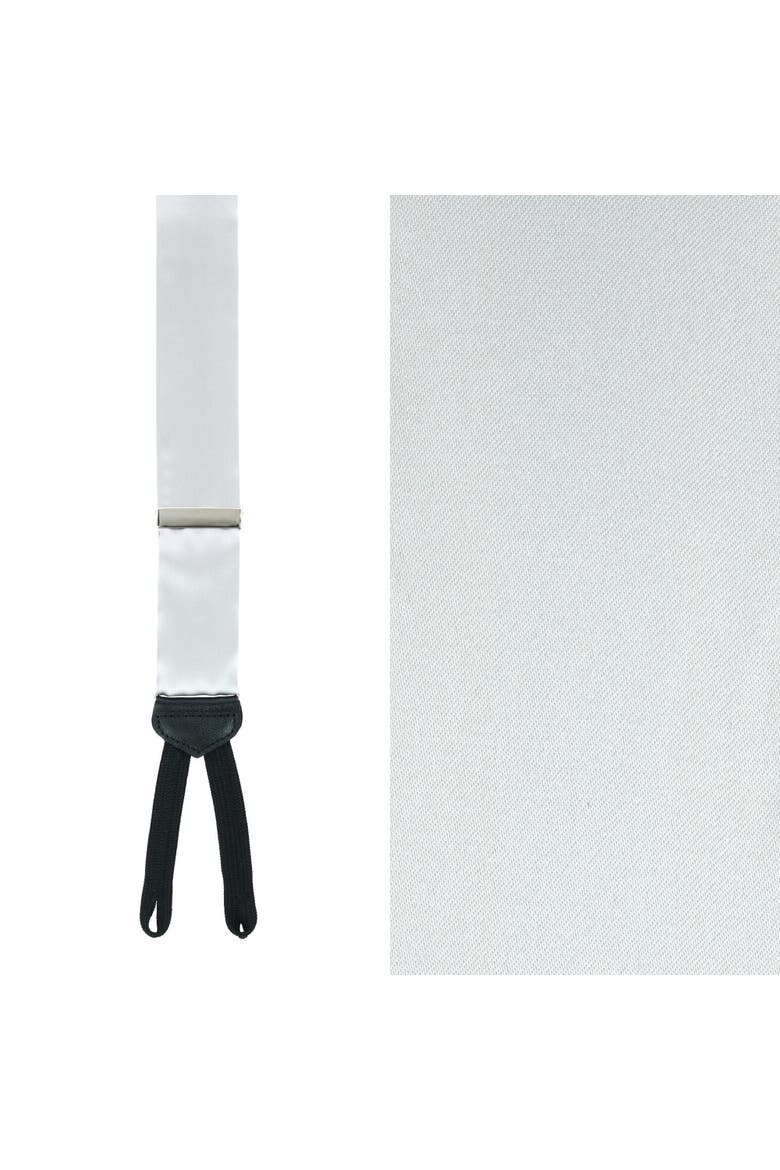 Big & Tall Sutton Solid Silk Formal End Suspenders, Main, color, Silver