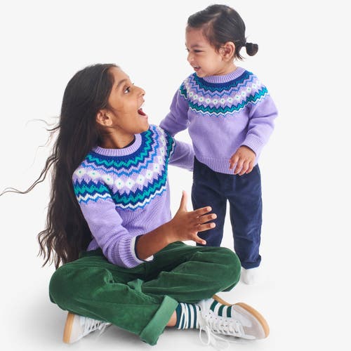 Primary Baby Fair Isle Sweater In Purple