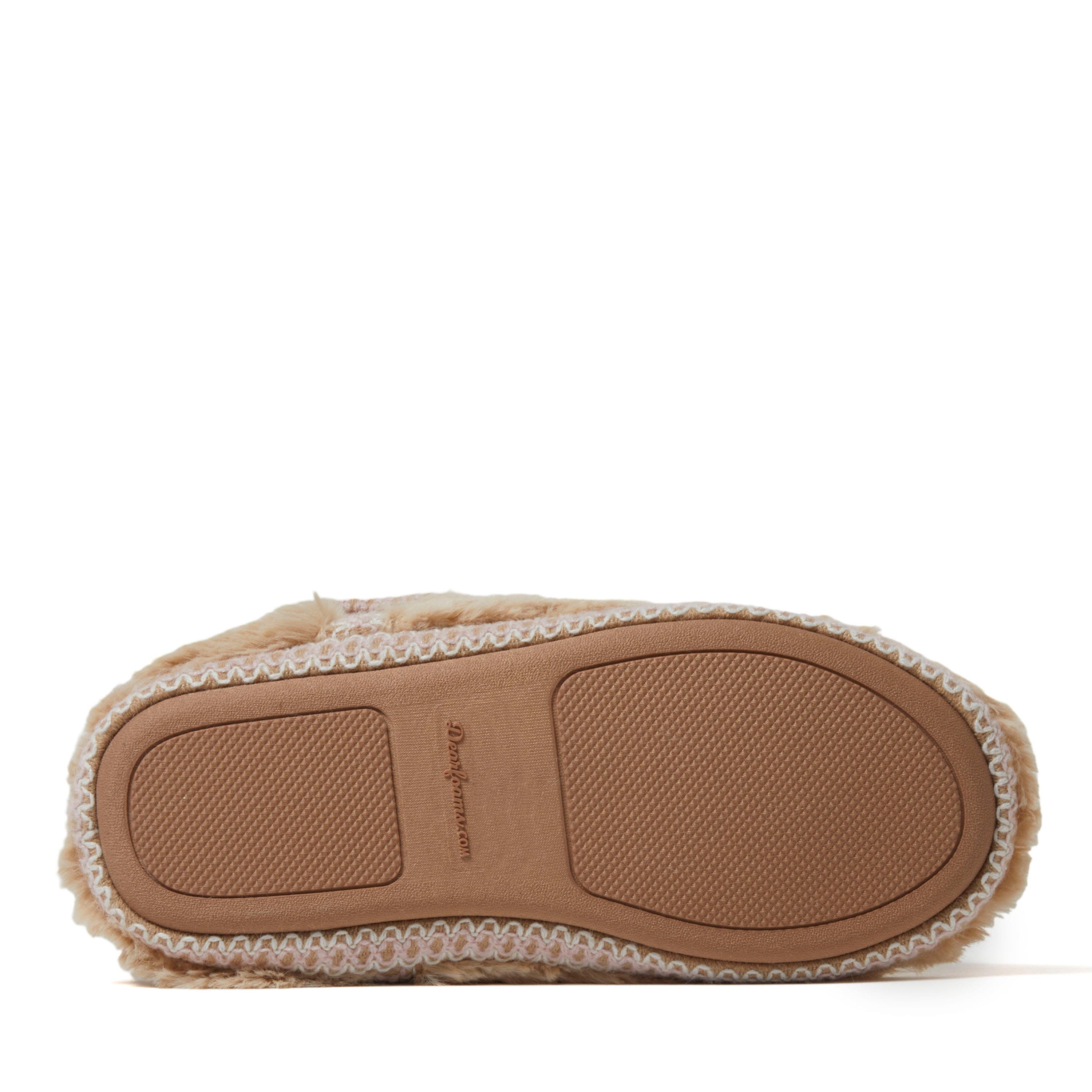 Beth Faux Fur Fold Down Fuzzy Bootie Slipper, Alternate, color, Latte
