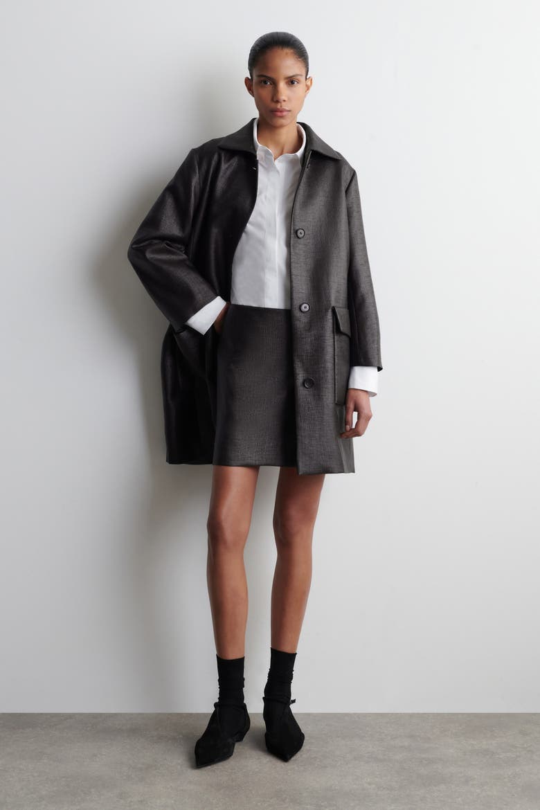 Textured Mini Skirt, Main, color, DARK GRAY