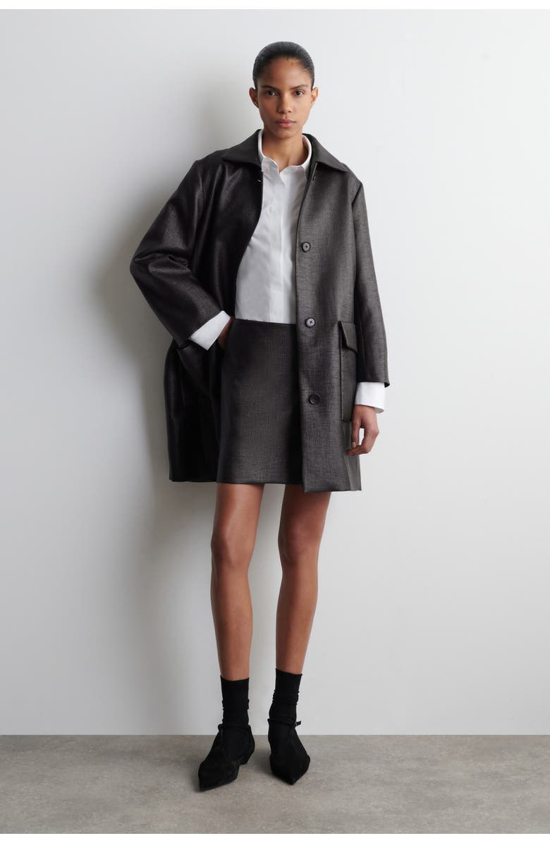 COS Textured Mini Skirt, Main, color, Dark Gray