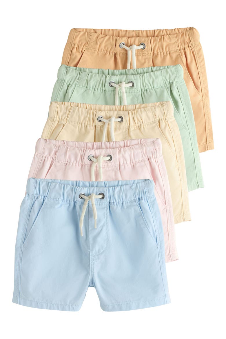 Kids' Assorted 5-Pack Cotton Drawstring Shorts, Main, color, BLUE MULTI