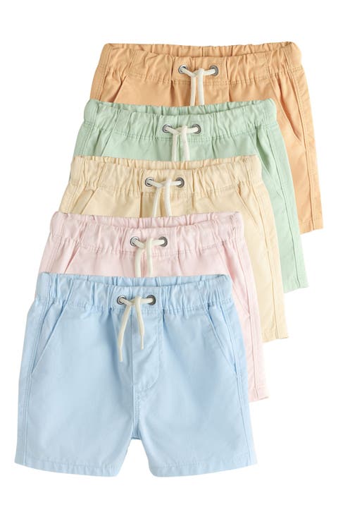 Kids' Assorted 5-Pack Cotton Drawstring Shorts (Baby, Toddler & Little Kid)