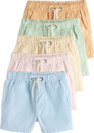 NEXT Kids' Assorted 5-Pack Cotton Drawstring Shorts