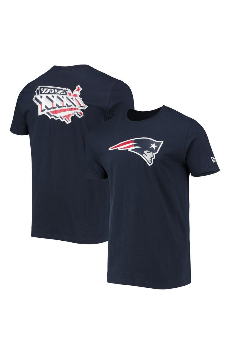 New Era Men's New Era Navy New England Patriots Patch Up Collection Super Bowl XXXVI T-Shirt, Main, color, Navy