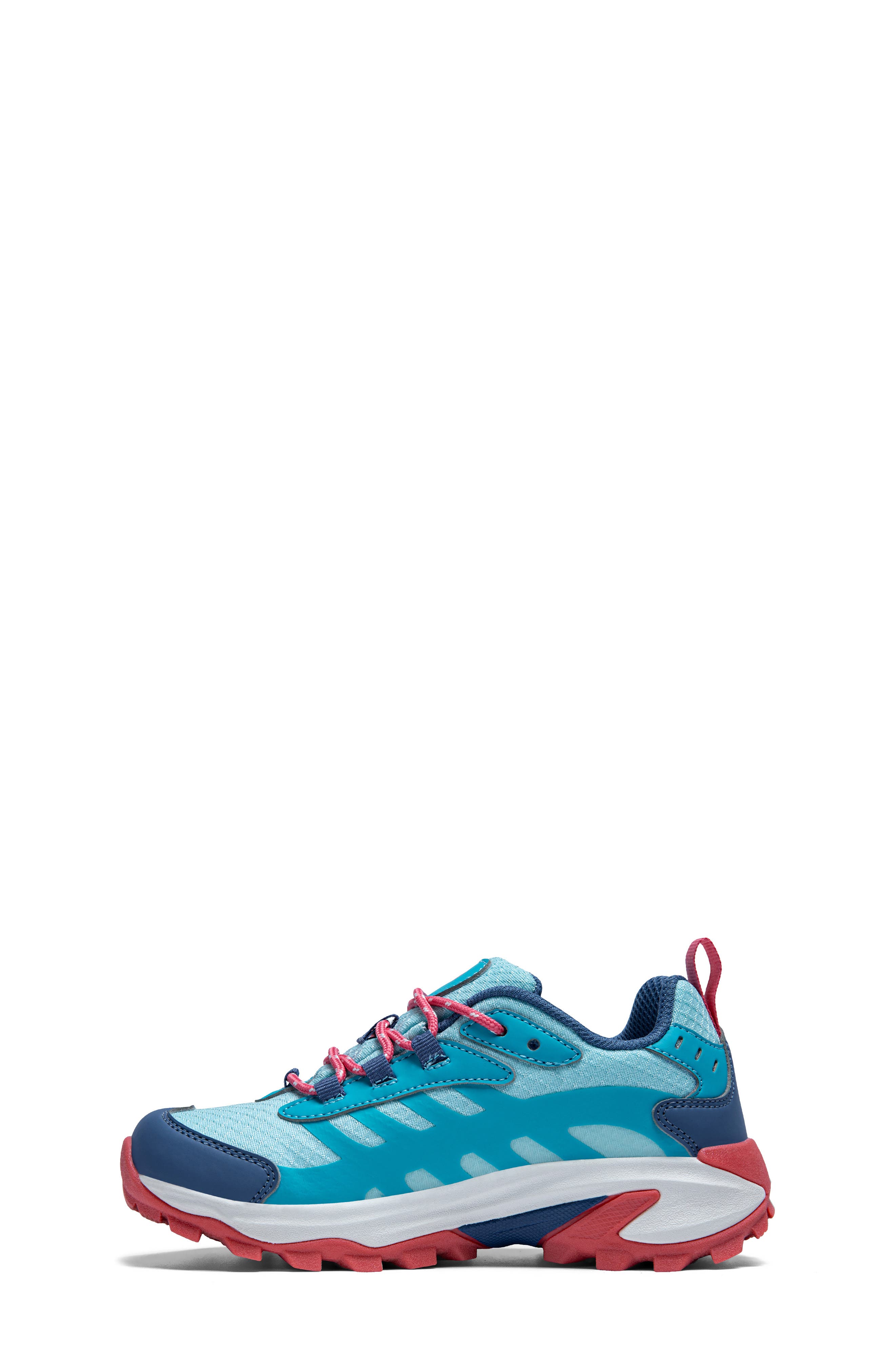 Moab Speed 2 Low Waterproof Hiking Shoe, Alternate, color, TURQUOISE/CORAL