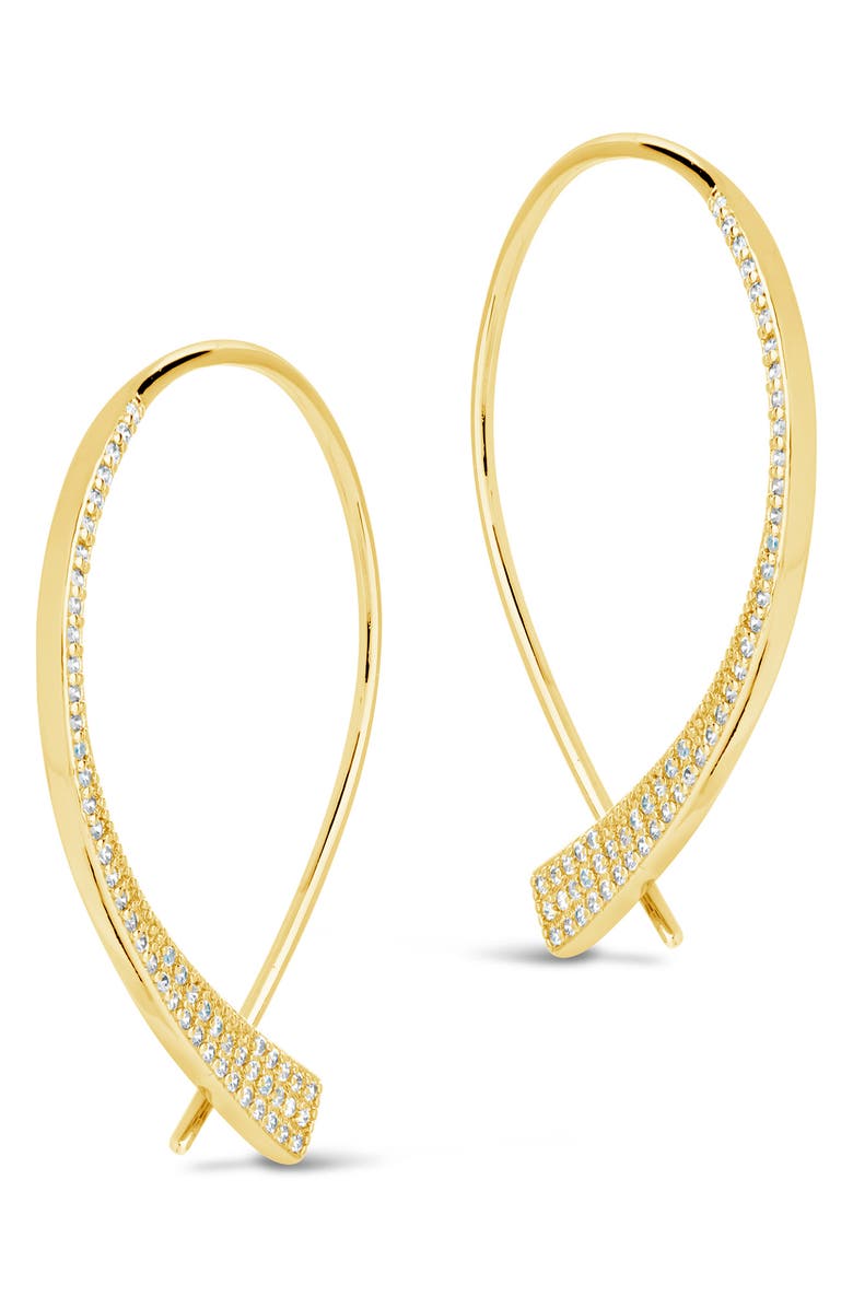 Sterling Forever Carlotta CZ Threader Earrings, Alternate, color, Gold