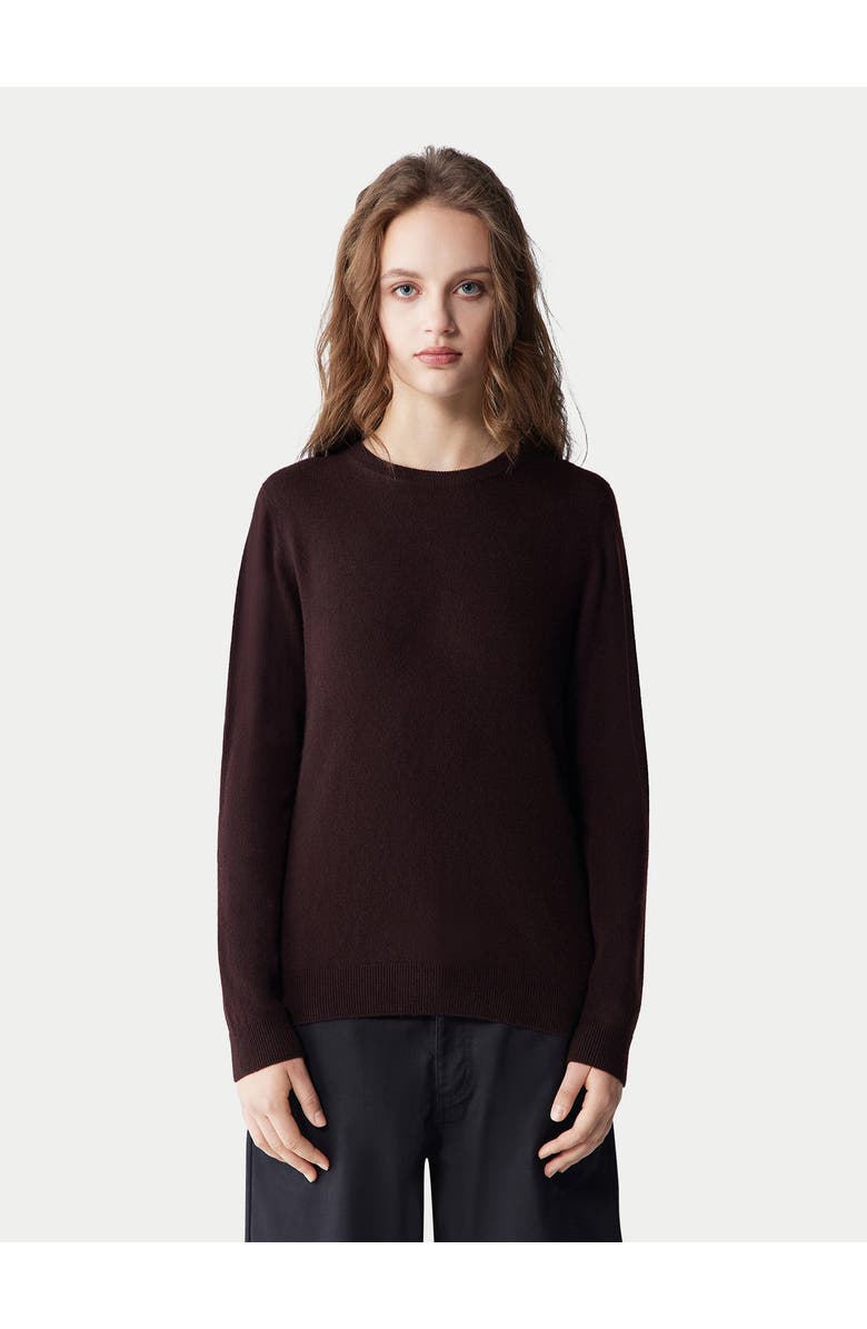 GOBI Mongolian Cashmere Essential Cashmere Crewneck Sweater, Alternate, color, Coffee Bean