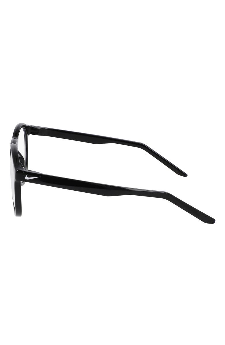 Nike Swerve 51mm Round Blue Light Blocking Reading Glasses, Alternate, color, Black / Blue Light