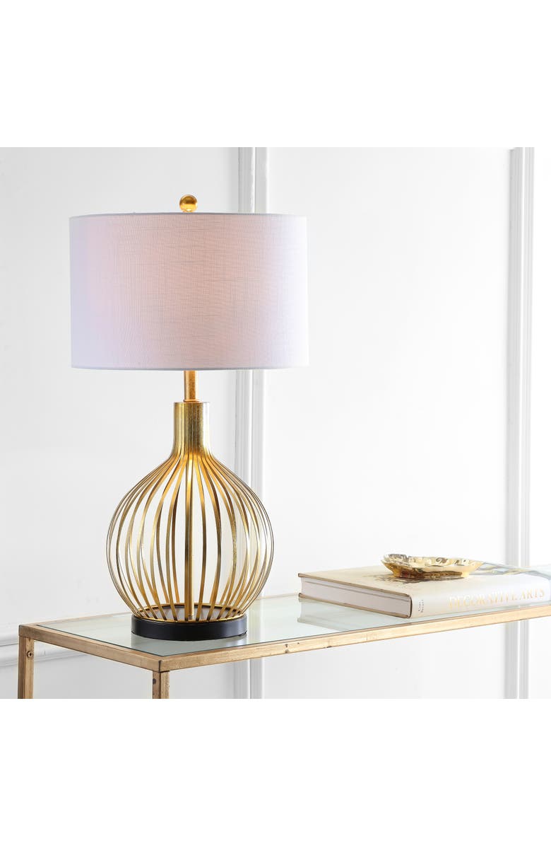 JONATHAN Y Baird 29.5" LED Metal Table Lamp, Gold leaf, Alternate, color, 